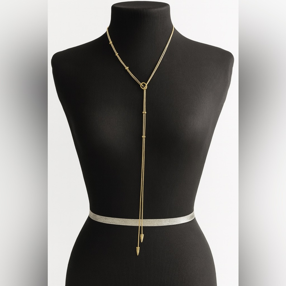 Golden Goddess Lariat Necklace